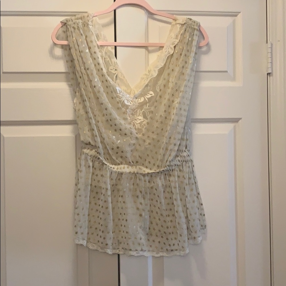 Free People Lace V neck shirt - Picture 2 of 5